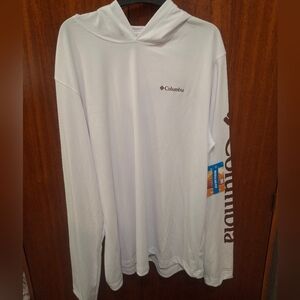 Columbia Omni-Shade SPF50 Long Sleeve White Hoodie Men's MEDIUM